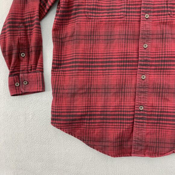 Orvis Shirt Mens XL Red Black Plaid Flannel Button Front Long Sleeve Two Pocket - Picture 2 of 16